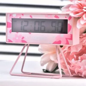 Seiko Sakura Pink Digital Floral LCD Clock Timer QHL082P - Picture 1 of 4