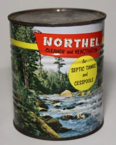 NOS 1950s RARE VINTAGE NORTHEL LAKE GRAPHIC TIN CAN MINNEAPOLIS MINNESOTA TIN - Picture 1 of 13