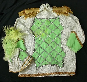 Vintage Mardis Gras Float Rider Sequin Velvet Parade Costume Top and Hat Set Men - Picture 1 of 14