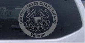 Coast Guard Veteran Car Truck Window Decal Sticker Silver 6X5.6 - Picture 1 of 1