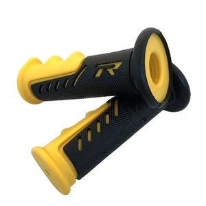 -"R" Engraved Gel Style Grips YELLOW QUAD Compatible With YAMAHA KAWASAKI POL... - Picture 1 of 4