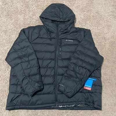Columbia Autumn Park Down Hooded Jacket Mens 5X Blue Omni-Heat Full Zip Puffer - Image 1 of 4