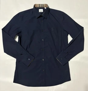 Camisa BURBERRY Clásica Azul Marino Mediana M - Imagen 1 de 17