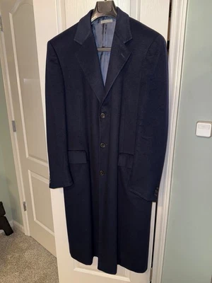 Davide Cenci Men’s Navy 100% Cashmere Overcoat Size 40-42 Made in Italy Mint! - Image 1 of 4