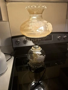 vintage accurate casting hurricane lamp Clear Smokey Floral - Picture 1 of 14
