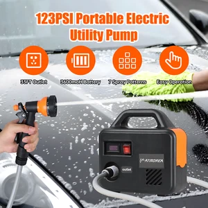 200GPH Electric Water Transfer Pump Portable Utility Pump Cordless + Water Spray - Picture 1 of 11