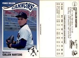 Cullen Hartzog 1990 Prince William Cannons #11 Card *AutographDen*
