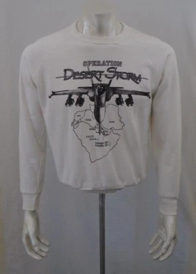 Operation Desert Storm Boys Small 100% Cotton White Long Sleeve  Sweat Shirt Foto 1 de 4