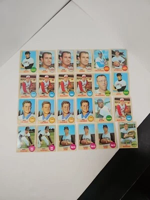 1968 Topps Baseball Card Lot 24 Card Set Duplicates Various Players Teams Mlb L2 - Image 1 of 4