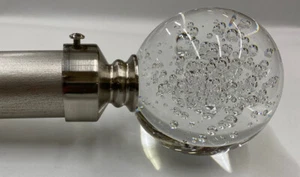 1x Gardinenstangenabschlüsse Blase Klar Glanz Chrom passend für 1,5" Stange - Bild 1 von 7