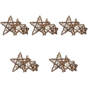 Set of 5 Vinegar Star Decoration Rattan Decorations Natural Wreath - Picture 1 of 12
