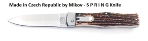 MIKOV Outdoor Self Defense Premium Pocket Knife PREDATOR Deer Antler w/ Sheath - Picture 1 of 6