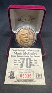Mark McGwire 70 HR Highland Mint Bronze Medallion Limited Addition 6036/25K COA - Picture 1 of 9