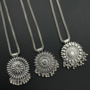 Lightweight Silver Plated Oxidized Handmade Ghungroo Antique Necklace Combo Set - Picture 1 of 1
