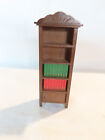 Miniature Dollhouse Narrow Wooden Bookcase, 2 Rows Of Wooden Books, 1:12 Scale