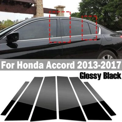Car Window 6x Pillar Posts For 2013 2014 2015 2016 2017 Honda Accord Accessories Foto 1 de 4