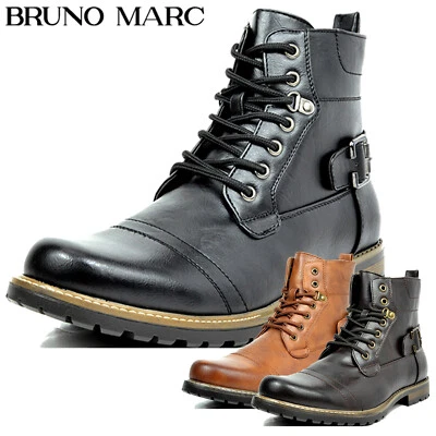 Botas de Motocicleta para Hombre Combate Montar Oxford Vestido Cuero Talla 6.5-15 Foto 1 de 4