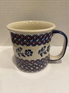 Boleslawiec Polish Pottery Swedish Flower Mug Handmade in Poland NEW Rare - Picture 1 of 9