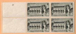 1944 - Bloc de 4 Timbres  France  Neuf**Château de Chenonceaux -25F - Yv.611 - Imagen 1 de 3