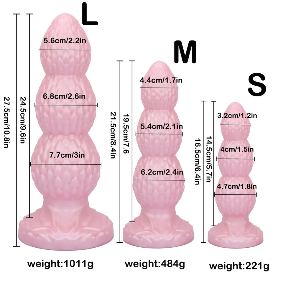 Scaly Pattern Anal Plug Anal Bead Dildos Suction Cup Butt Plug Dilator Sex Toys - Image 1 of 4
