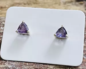 Pendientes de amatista | Pendientes de plata esterlina de piedras preciosas | Piedra de nacimiento de febrero - Imagen 1 de 9