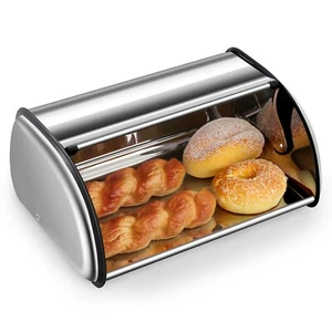 Ribelli Brotkasten aus Edelstahl mit Rolldeckel, ca. 43,5 x 27,5 x 18,5 cm - Bild 1 von 7