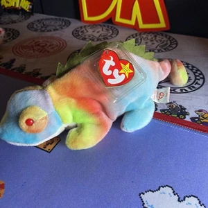 Ty Beanie Baby Collection 1997 Iggy NUEVO con etiqueta. Arco iris y sin lengua - Imagen 1 de 7