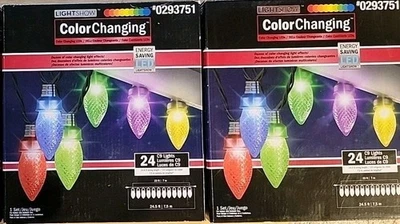 Gemmy LED Lightshow 24 unidades C9 CAMBIO DE COLOR Luces Multicolores NUEVO 2 Cajas Foto 1 de 3