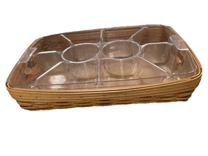 Longaberger Hostess Chip-Dip Korb & 10 Way Divided Protector 2000 2 Einlagen - Bild 1 von 12