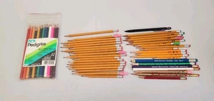 Vintage Bleistifte 34 Stück Integrity USA 2 Bleistift Buntstifte Rutgers sortiert  - Bild 1 von 4