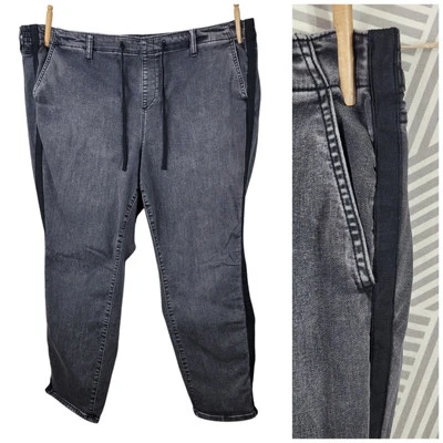 Torrid Size 4 4X Pull On Jeans Slim Leg Side Stripe Charcoal Pull On Stretchy  - Image 1 of 4