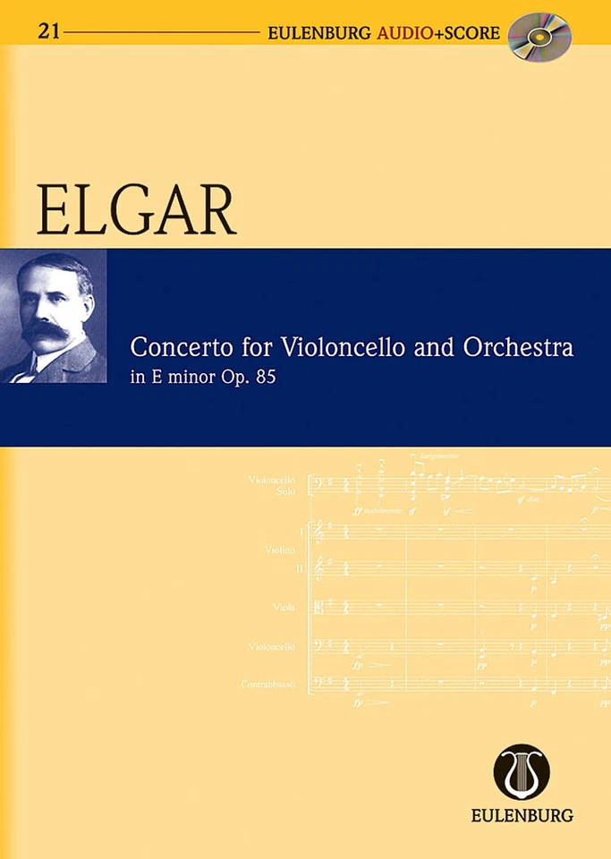 Study Score Elgar Cello Concerto in E Minor Op 85 Orchestra Sheet Music Book CD - Image 1 of 1