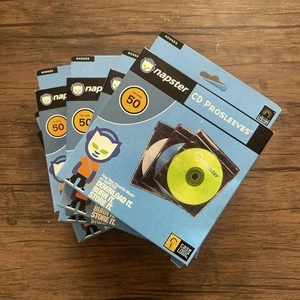 VTG Y2K Napster Brand Logic Case CD/DVD Sleeves Lot of 7 50 Sleeves Per Pack New - Picture 1 of 8