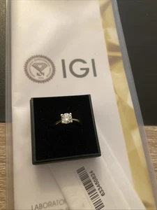 Synthetisch Hergestellt 1.01ct Labor Diamant Ring 18k Gold VS1 - Bild 1 von 10