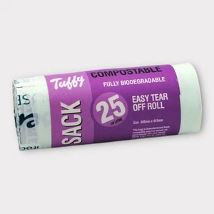 Tuffy Caddy Liner  10L Compostable Biodegradable Food Waste Bags Bin Easy Tear - Picture 1 of 3