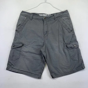 Machine Mens Cargo Shorts Size 36 Gray Embroidered Pockets Y2k Skate Grunge - Picture 1 of 12
