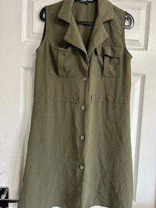 Ladies Cameo Rose Khaki Shirt Utility Dress Size 8 - Picture 1 of 4