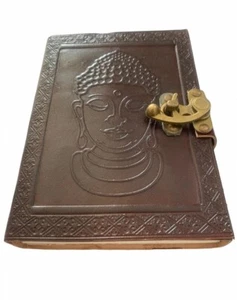 Libro de recortes de pintura de cuaderno de cuero con cierre de broche de Buda de Comercio Justo - Imagen 1 de 3