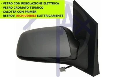 SPECCHIO SPECCHIETTO RETROVISORE ELETTRICO DX PER FORD FIESTA 2005 AL 2008 - Immagine 1 di 4