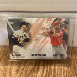 2019 Topps Historic Through Lines Lou Gehrig Albert Pujols #HTL-7 HOF - Picture 1 of 2