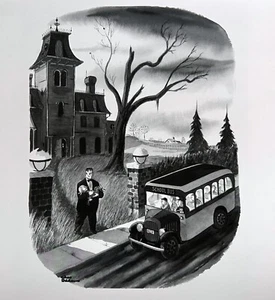 The Addams Family by Charles Addams Calendar Print "School Pick Up"(10in x 11in) - Picture 1 of 1