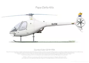 Guimbal Cabri G2 2020 VH-PDK - Estampado de perfil A3+ - Imagen 1 de 4