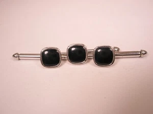 5/16" Black Squares Silver Tone Vintage SWANK Formal Shirt Studs tux prom b320 - Picture 1 of 6