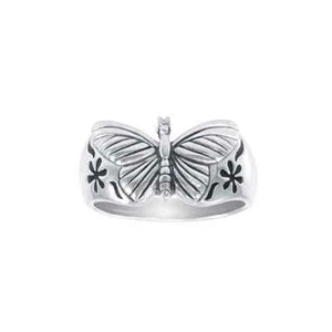 Butterfly 925 Sterling Silver Ring Fine Animal Totem Symbol Jewelry - Picture 1 of 3