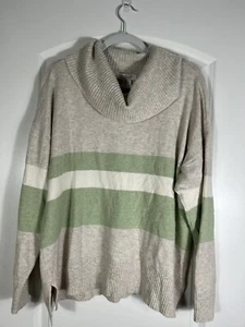 Rachel Zoe Wasserfallausschnitt weicher entspannter Pullover horizontale Streifen Gr. XL neu mit Etikett - Bild 1 von 5