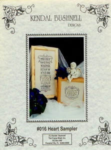 Heart Sampler Cross Stitch Pattern - Kendal Bushnell Designs - Love Bible Verse - Picture 1 of 3