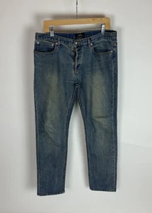A.P.C. Petit New Standard Mens Stretch Denim Button Fly Blue Jeans SZ 32 X 28.5 - Picture 1 of 13