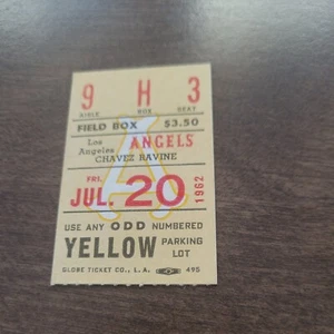Nice July 20 1962 Angels 8 Vs Indians 5 Ticket Stub - Picture 1 of 2