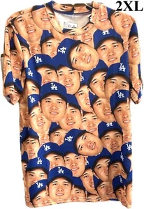 “2XL” Shohei Ohtani Official Face T-shirt all-over face print Los Angeles Dodge - Picture 1 of 4