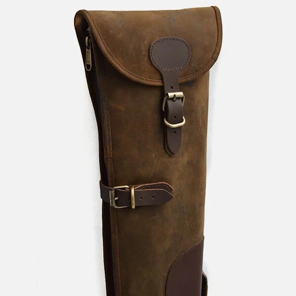 Brown Leather Shotgun Slip Case | Personalized Leather Shotgun Slip Case - Image 1 of 4